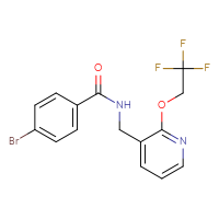 Chemical structure of 4-bromo-N-{[2-(2,2,2-trifluoroethoxy)pyridin-3-yl]methyl}benzamide - CSSB00106612341