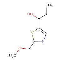 Chemical structure of 1-[2-(methoxymethyl)-1,3-thiazol-5-yl]propan-1-ol - CSSB15007572604