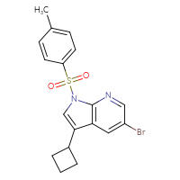 Chemical structure of 5-bromo-3-cyclobutyl-1-(4-methylbenzenesulfonyl)-1H-pyrrolo[2,3-b]pyridine - CSSB21332147999