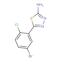 Chemical structure of 5-(5-bromo-2-chlorophenyl)-1,3,4-thiadiazol-2-amine - CSSB00000238398
