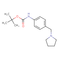 Chemical structure of tert-butyl N-{4-[(pyrrolidin-1-yl)methyl]phenyl}carbamate - CSSB00012223940