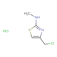 Chemical structure of 4-(chloromethyl)-N-methyl-1,3-thiazol-2-amine hydrochloride - CSSB00015183195