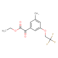 Chemical structure of ethyl 2-[3-methyl-5-(2,2,2-trifluoroethoxy)phenyl]-2-oxoacetate - CSSB21103685313