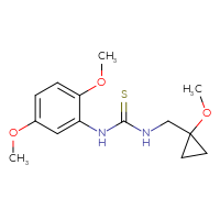 Chemical structure of 1-(2,5-dimethoxyphenyl)-3-[(1-methoxycyclopropyl)methyl]thiourea - CSSB01893925191