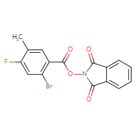 Chemical structure of 1,3-dioxo-2,3-dihydro-1H-isoindol-2-yl 2-bromo-4-fluoro-5-methylbenzoate - CSSB03551874772