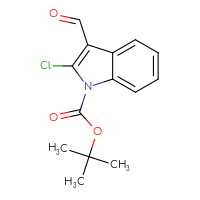 Chemical structure of tert-butyl 2-chloro-3-formyl-1H-indole-1-carboxylate - CSSB00010231123