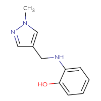 Chemical structure of 2-{[(1-methyl-1H-pyrazol-4-yl)methyl]amino}phenol - CSSB00010196418