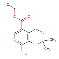 Chemical structure of ethyl 2,2,8-trimethyl-2H,4H-[1,3]dioxino[4,5-c]pyridine-5-carboxylate - CSSB02274287435