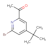 Chemical structure of 1-(6-bromo-4-tert-butylpyridin-2-yl)ethan-1-one - CSSB00153394604