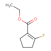 Chemical structure of ethyl 2-fluorocyclopent-1-ene-1-carboxylate - CSSB00011162803