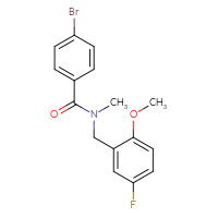 Chemical structure of 4-bromo-N-[(5-fluoro-2-methoxyphenyl)methyl]-N-methylbenzamide - CSSB15359668821