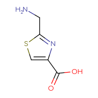 Chemical structure of 2-(aminomethyl)-1,3-thiazole-4-carboxylic acid - CSSB00000765637