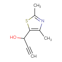Chemical structure of 1-(2,4-dimethyl-1,3-thiazol-5-yl)prop-2-yn-1-ol - CSSB00014331729