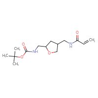 Chemical structure of tert-butyl N-({4-[(prop-2-enamido)methyl]oxolan-2-yl}methyl)carbamate - CSSB00154437220