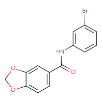 Chemical structure of N-(3-bromophenyl)-2H-1,3-benzodioxole-5-carboxamide - CSSB00000580062