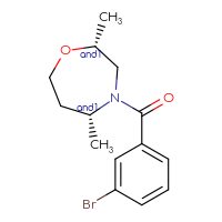 Chemical structure of rac-(2R,5R)-4-(3-bromobenzoyl)-2,5-dimethyl-1,4-oxazepane - CSSB02172122743