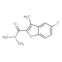 Chemical structure of 5-fluoro-N,N,3-trimethyl-1-benzofuran-2-carboxamide - CSSB00000274148