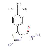 Chemical structure of 2-amino-5-(4-tert-butylphenyl)-1,3-thiazole-4-carbohydrazide - CSSB00020606050