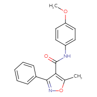Chemical structure of N-(4-methoxyphenyl)-5-methyl-3-phenyl-1,2-oxazole-4-carboxamide - CSSB00026317198