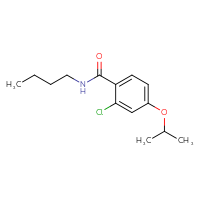 Chemical structure of N-butyl-2-chloro-4-(propan-2-yloxy)benzamide - CSSB02005836830