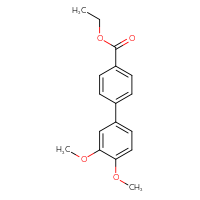 Chemical structure of ethyl 3',4'-dimethoxy-[1,1'-biphenyl]-4-carboxylate - CSSB01415793093