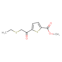 Chemical structure of methyl 5-[2-(ethylsulfanyl)acetyl]thiophene-2-carboxylate - CSSB21246277909