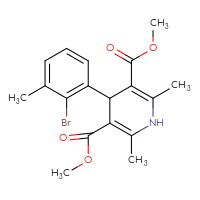 Chemical structure of 3,5-dimethyl 4-(2-bromo-3-methylphenyl)-2,6-dimethyl-1,4-dihydropyridine-3,5-dicarboxylate - CSSB20539823581