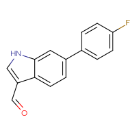 Chemical structure of 6-(4-fluorophenyl)-1H-indole-3-carbaldehyde - CSSB00161188065
