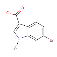 Chemical structure of 6-bromo-1-methyl-1H-indole-3-carboxylic acid - CSSB00010201361