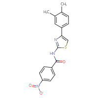 Chemical structure of N-[4-(3,4-dimethylphenyl)-1,3-thiazol-2-yl]-4-nitrobenzamide - CSSB00026323913
