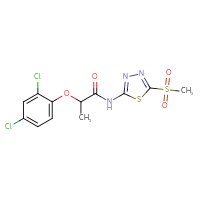 Chemical structure of 2-(2,4-dichlorophenoxy)-N-(5-methanesulfonyl-1,3,4-thiadiazol-2-yl)propanamide - CSSB00121608399