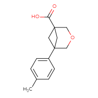 Chemical structure of 5-(4-methylphenyl)-3-oxabicyclo[3.1.1]heptane-1-carboxylic acid - CSSB20529598568