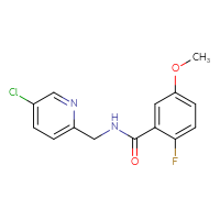 Chemical structure of N-[(5-chloropyridin-2-yl)methyl]-2-fluoro-5-methoxybenzamide - CSSB03607038820