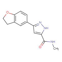 Chemical structure of 3-(2,3-dihydro-1-benzofuran-5-yl)-N-methyl-1H-pyrazole-5-carboxamide - CSSB21043421702
