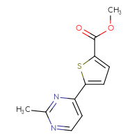 Chemical structure of methyl 5-(2-methylpyrimidin-4-yl)thiophene-2-carboxylate - CSSB00029683478
