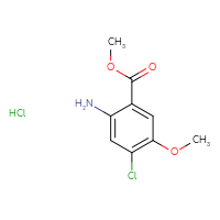 Chemical structure of methyl 2-amino-4-chloro-5-methoxybenzoate hydrochloride - CSSB20963525066