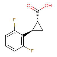 Chemical structure of (1R,2R)-2-(2,6-difluorophenyl)cyclopropane-1-carboxylic acid - CSSB00009927039