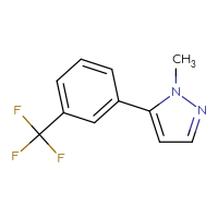 Chemical structure of 1-methyl-5-[3-(trifluoromethyl)phenyl]-1H-pyrazole - CSSB01551102003
