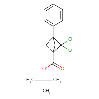 Chemical structure of tert-butyl 2,2-dichloro-3-phenylbicyclo[1.1.1]pentane-1-carboxylate - CSSB06767244327