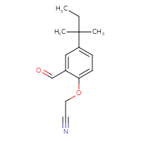 Chemical structure of 2-[2-formyl-4-(2-methylbutan-2-yl)phenoxy]acetonitrile - CSSB20460394945