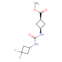 Chemical structure of methyl (1s,3s)-3-{[(3,3-difluorocyclobutyl)carbamoyl]amino}cyclobutane-1-carboxylate - CSSB02004514699
