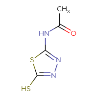 Chemical structure of N-(5-sulfanyl-1,3,4-thiadiazol-2-yl)acetamide - CSSB00000025894