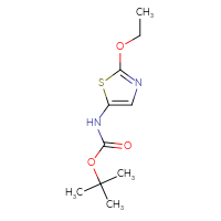 Chemical structure of tert-butyl N-(2-ethoxy-1,3-thiazol-5-yl)carbamate - CSSB14963480719