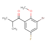 Chemical structure of 1-(3-bromo-5-fluoro-2-methoxyphenyl)-2-methylpropan-1-one - CSSB00021492409