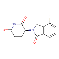 Chemical structure of (3S)-3-(4-fluoro-1-oxo-2,3-dihydro-1H-isoindol-2-yl)piperidine-2,6-dione - CSSB06630655200