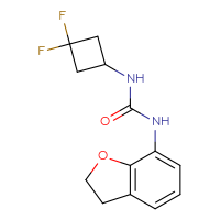 Chemical structure of 3-(3,3-difluorocyclobutyl)-1-(2,3-dihydro-1-benzofuran-7-yl)urea - CSSB00078478356