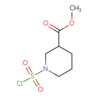 Chemical structure of methyl 1-(chlorosulfonyl)piperidine-3-carboxylate - CSSB00012020467