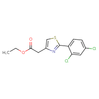 Chemical structure of ethyl 2-[2-(2,4-dichlorophenyl)-1,3-thiazol-4-yl]acetate - CSSB00003262036
