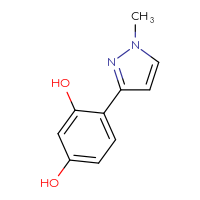 Chemical structure of 4-(1-methyl-1H-pyrazol-3-yl)benzene-1,3-diol - CSSB00102714524