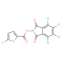 Chemical structure of 4,5,6,7-tetrachloro-1,3-dioxo-2,3-dihydro-1H-isoindol-2-yl 5-fluorothiophene-2-carboxylate - CSSB20269535649